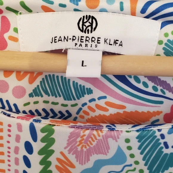 Jean-Pierre Klifa Paris,   Patterned Midi Dress, Size L, Multi Colors - Picture 2 of 5